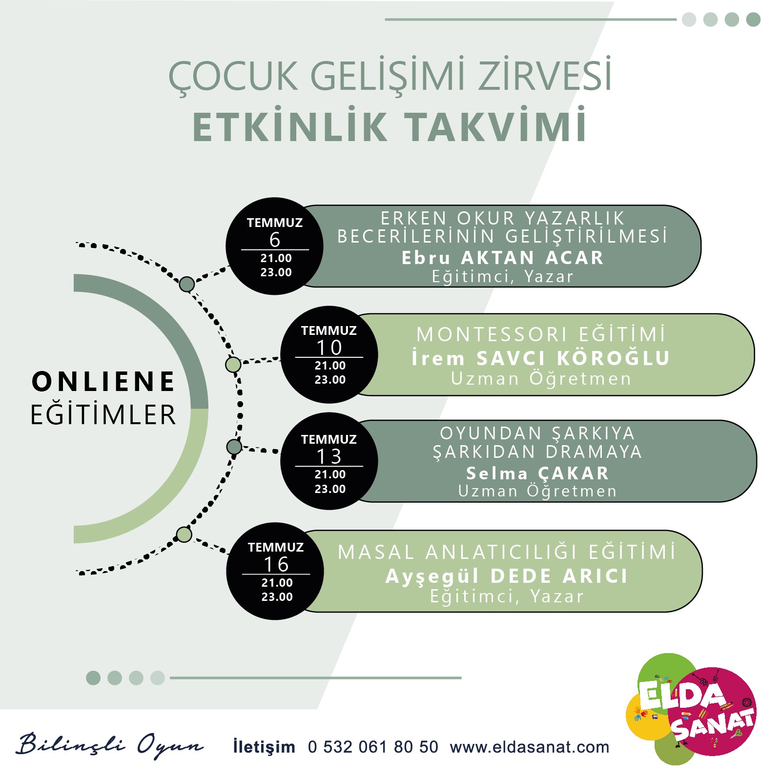 TEMMUZ TAKVİMİ TÜM EĞİTİMLER 