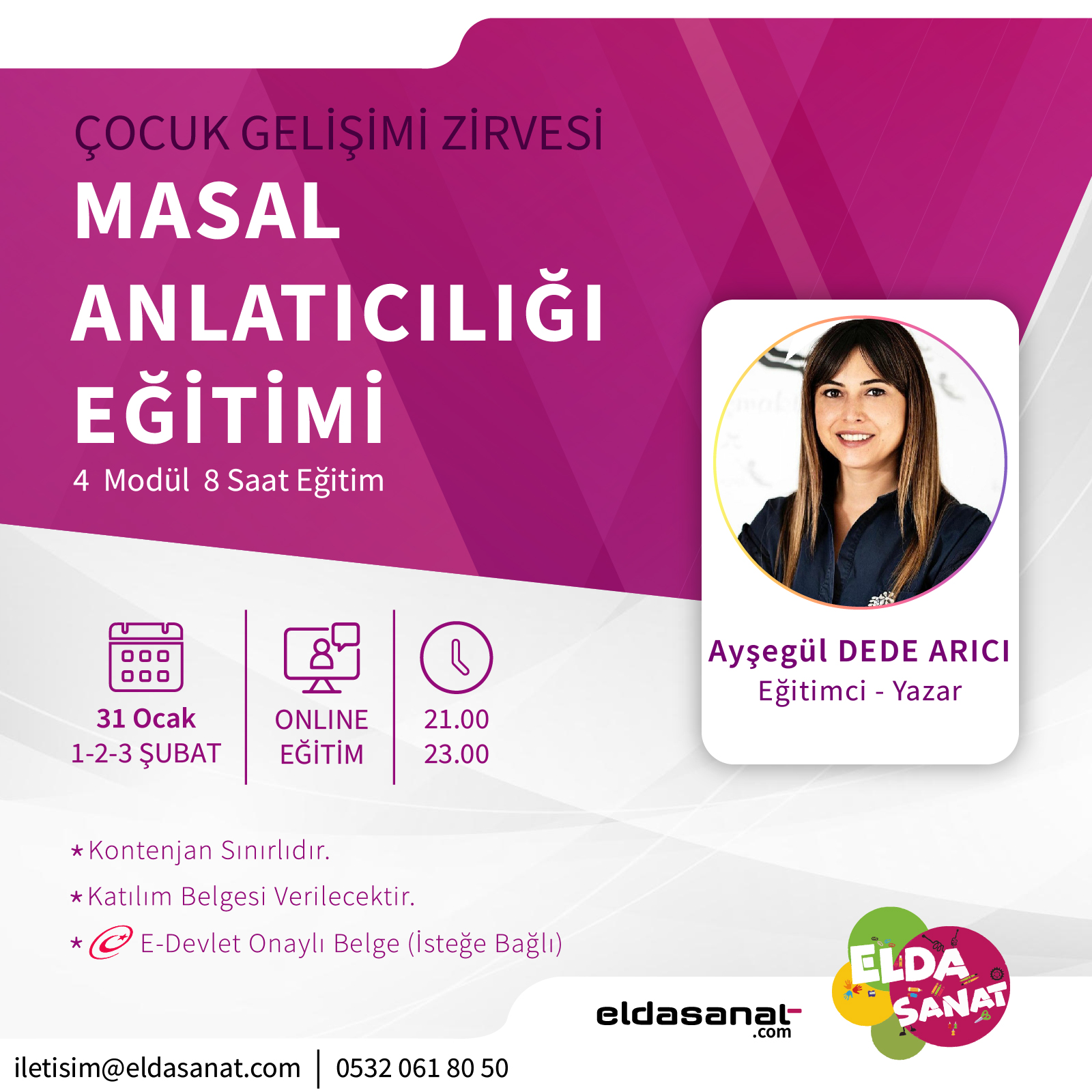 AYŞEGÜL DEDE İLE MASAL ANLATICILIĞI 4 MODÜL 8 SAAT 